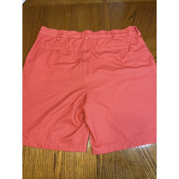 Reebok Golf Shorts Mens Sz 44 Plaid Flat Front Performance Stretch Casual Coral - Picture 8 of 9